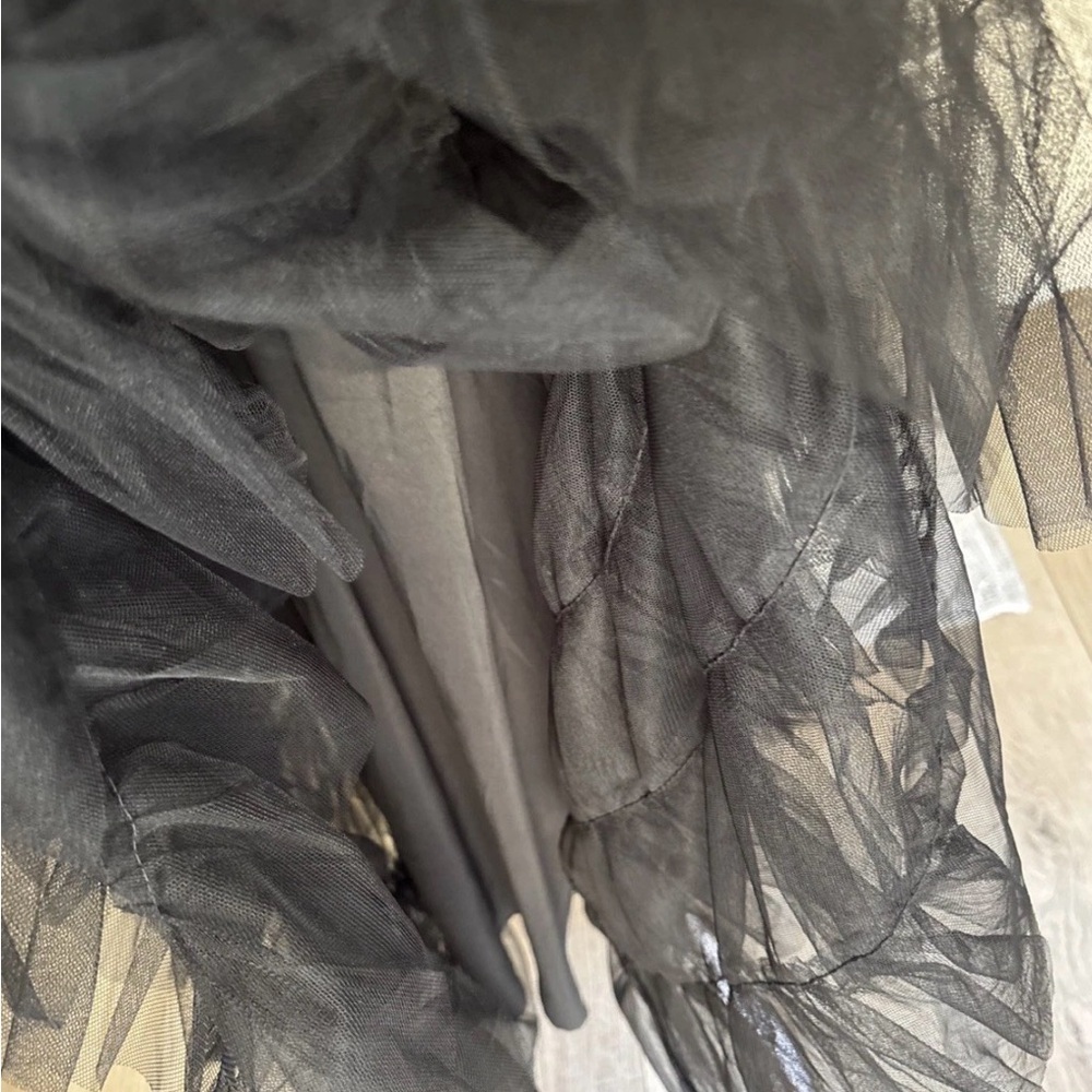 Womens Tulle Layered Maxi Skirt Elastic High Waisted A-line Flared Fairy Goth L - Picture 3 of 5